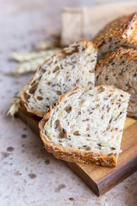 Close-up of bread on table