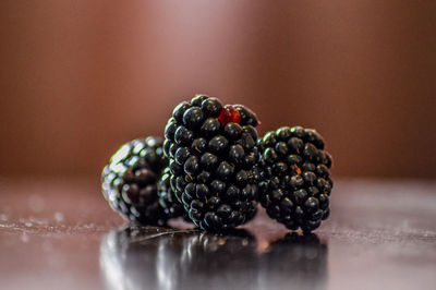 Close-up of berries on table