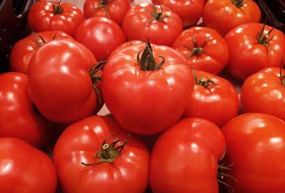 High angle view of tomatoes for sale in market