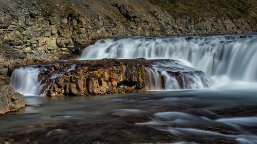 Scenic view of waterfall