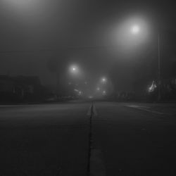 Empty road at night