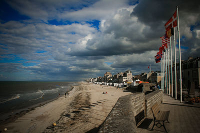 Panoramic view of beach against sky