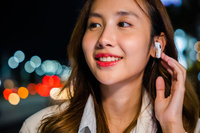 Close-up portrait of young woman