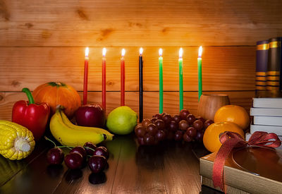 Close-up of fruits on table