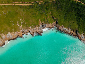 High angle view of beach