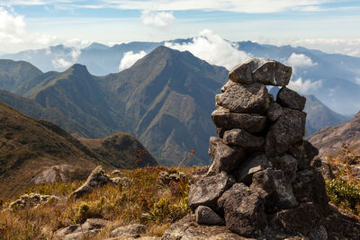 Scenic view of mountains against sky