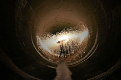 Light painting in tunnel