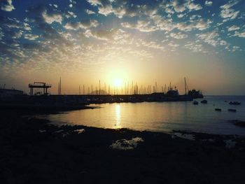 View of sea at sunset