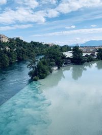 Scenic view of river against sky