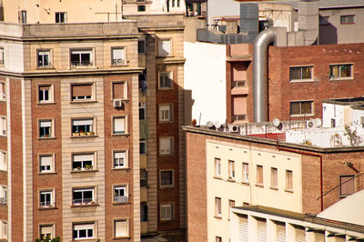 Low angle view of buildings in town