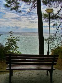 Scenic view of calm sea against clear sky