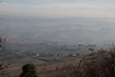 High angle view of landscape against sky