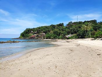 Scenic view of beach against sky