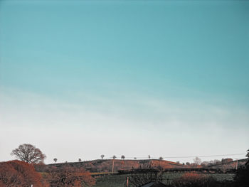 Scenic view of landscape against blue sky