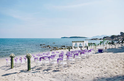 Scenic view of beach against sky