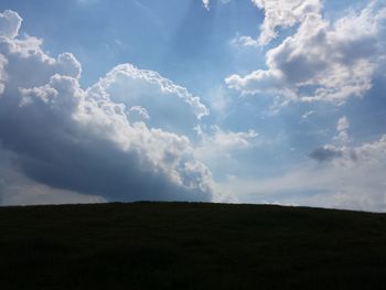 Scenic view of landscape against cloudy sky