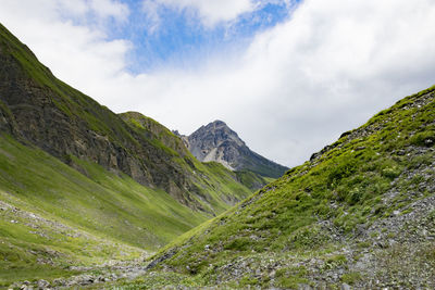 Scenic view of mountains against sky