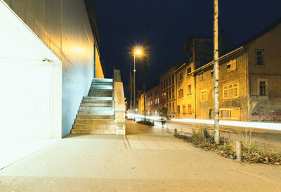 Illuminated street light at night