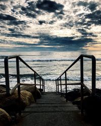 Pier over sea against sky