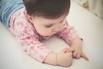 Close-up of girl sitting