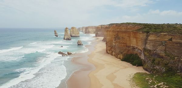 Panoramic view of beach against sky