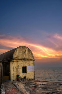 View of sea against sky during sunset