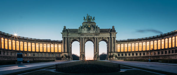 View of historical building against sky at dusk