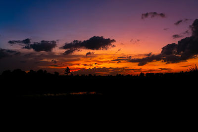 Scenic view of dramatic sky during sunset