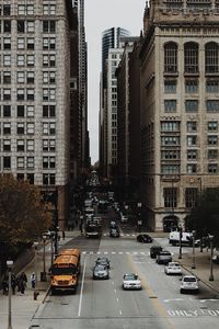 High angle view of traffic on city street