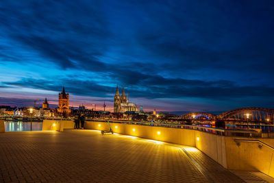 Panoramic view of cologne cathedral at sunset