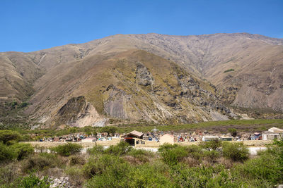 Scenic view of farm against sky