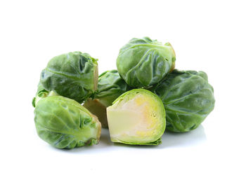 Close-up of green beans against white background