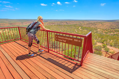 Full length of woman standing at kalbarri national park