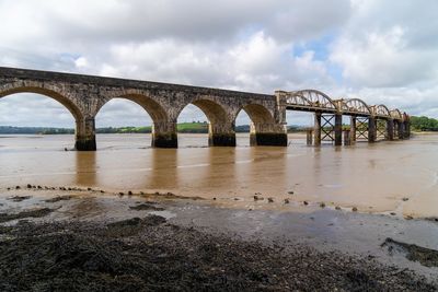 Railyway bridge in the tamar valley over the river tavy in devon