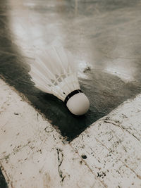 High angle view of ball on table