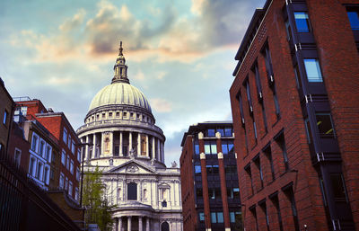 Low angle view of buildings against sky