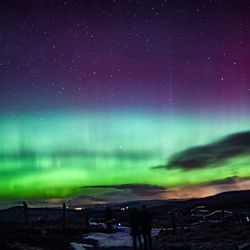 Scenic view of landscape at night