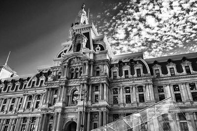 Low angle view of historic building