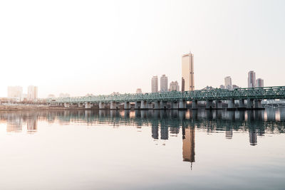 Reflection of buildings in water