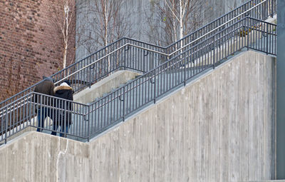 High angle view of stairs outdoors 