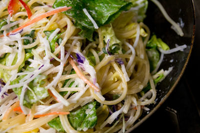 Close-up of vegetables and pasta