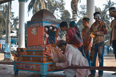 Group of people in temple