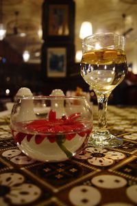 Close-up of wine glass