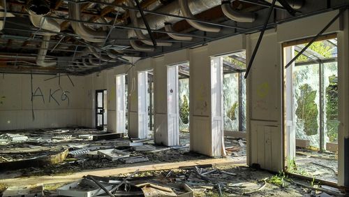 Interior of abandoned building