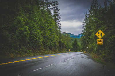 Road passing through trees