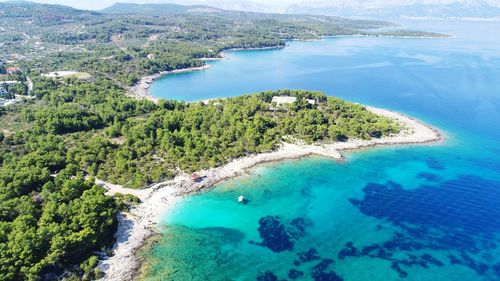 Punta rata beach aerial view in croatia