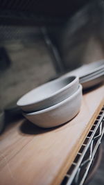 High angle view of tea cup on table