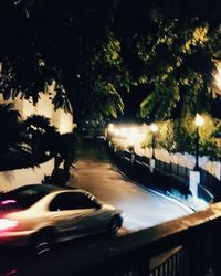 Cars on road at night