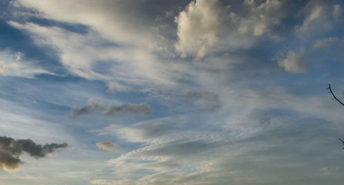 Low angle view of clouds in sky