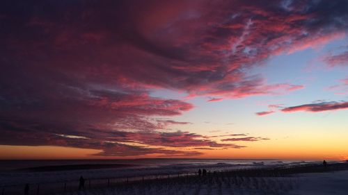 Scenic view of sea at sunset